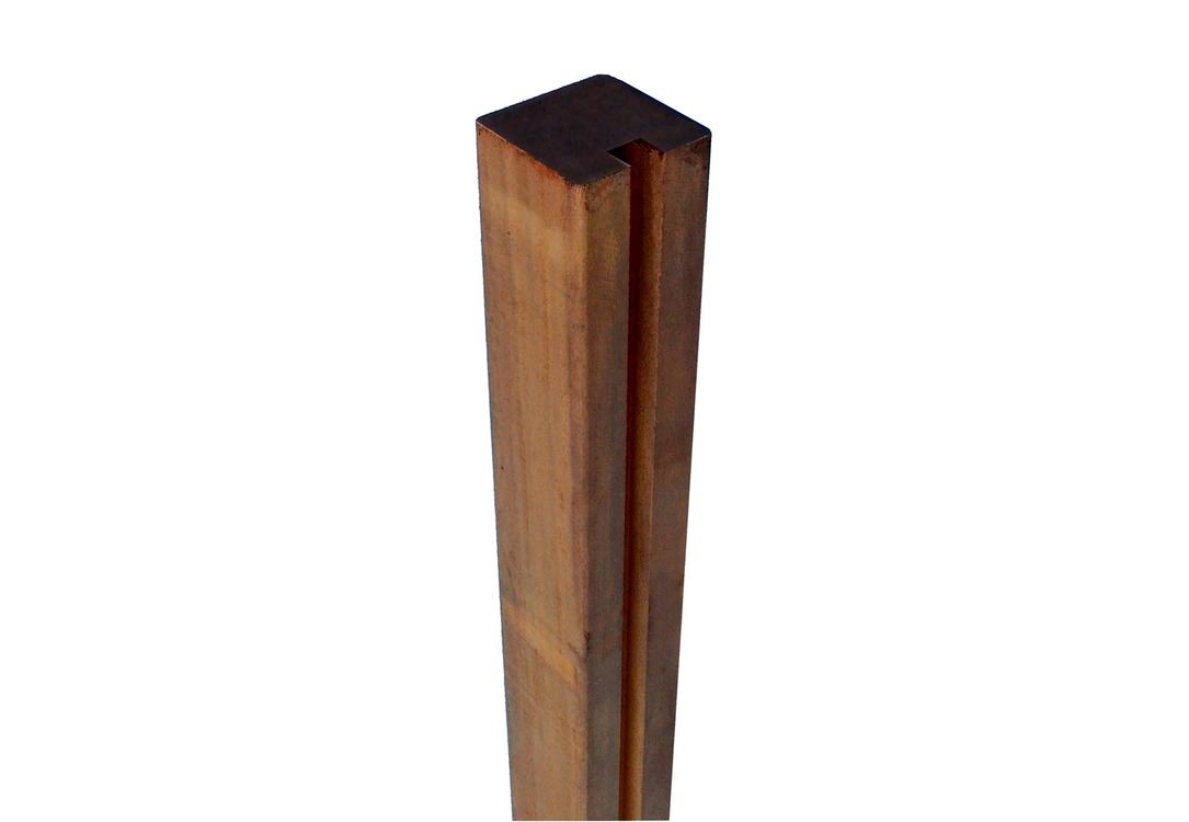 Poteau bois exotique carré 9x9 cm pointe de diamant Collstrop Exo